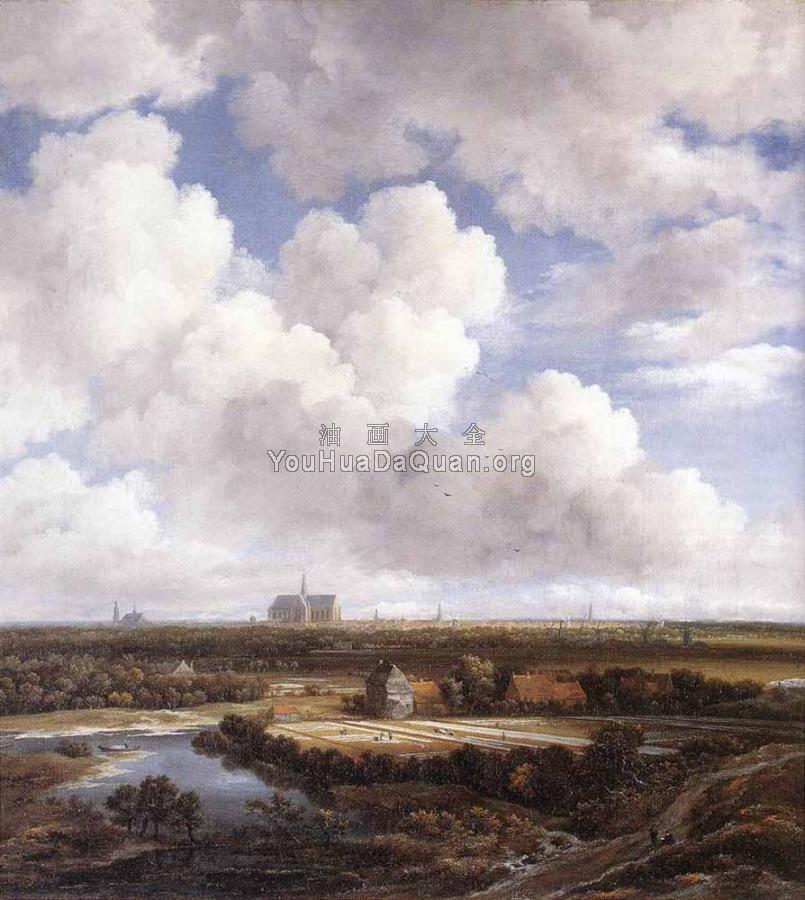 View Of Haarlem With Bleaching Grounds - 雅各布·凡·雷斯达尔